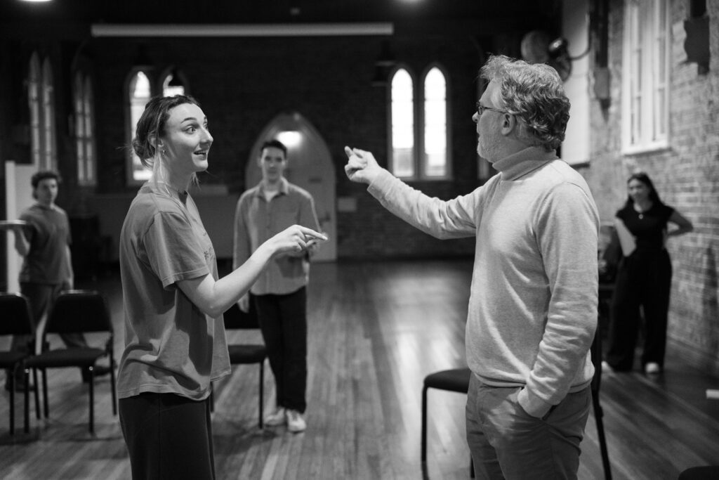 Rehearsals of Timon of Athens (2025). Image by Patrick Phillips