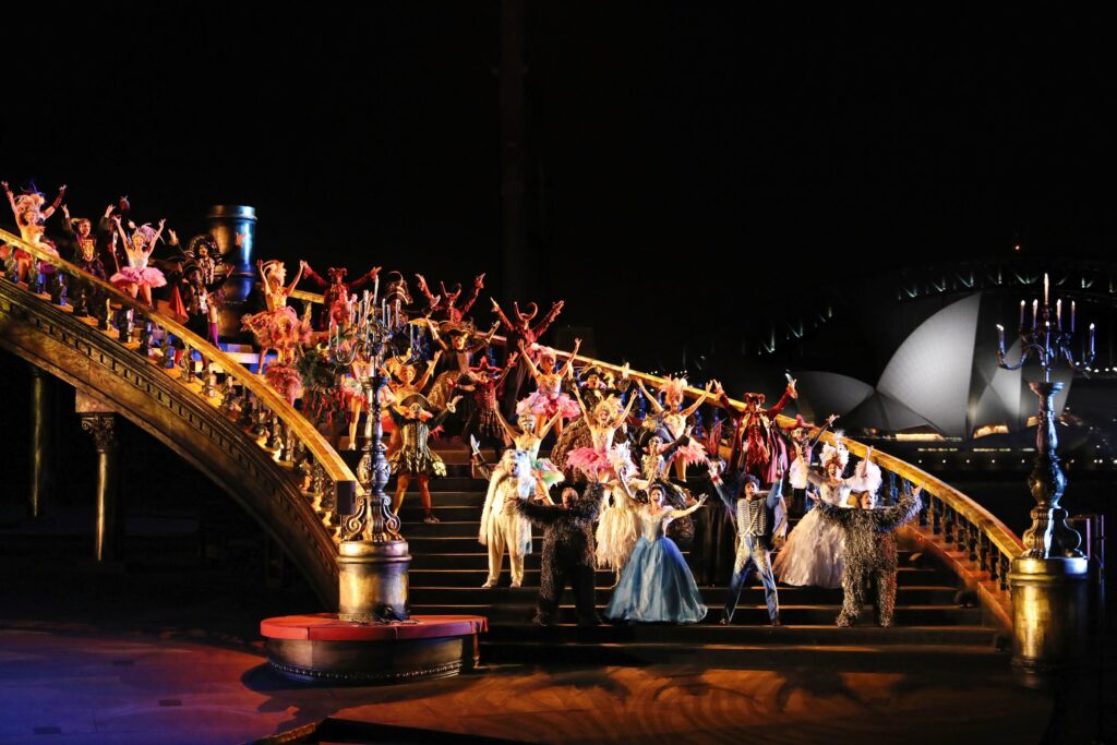 The Cast of The Phantom of the Opera in Handa Opera on Sydney Harbour’s 2022 production of The Phantom of the Opera © Prudence Upton