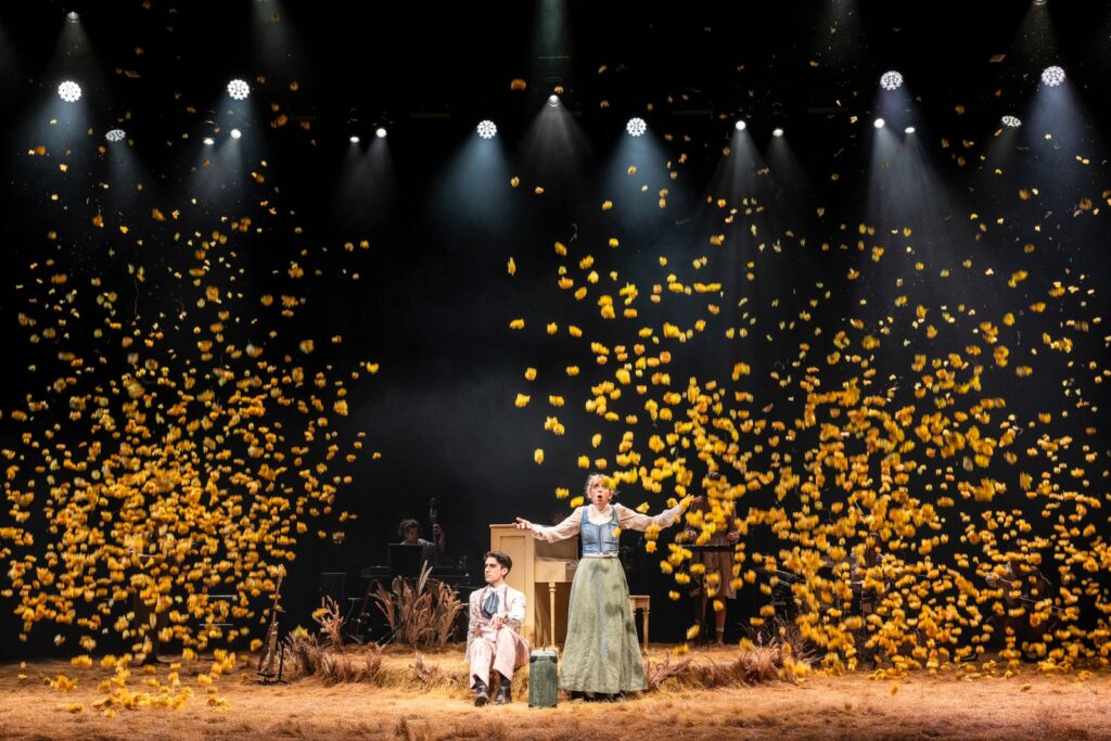 Kala Gare and Cameron Barjraktarevic-Hayward in My Brilliant Career at Sydney Theatre Company (2025). Photo: Pia Johnson