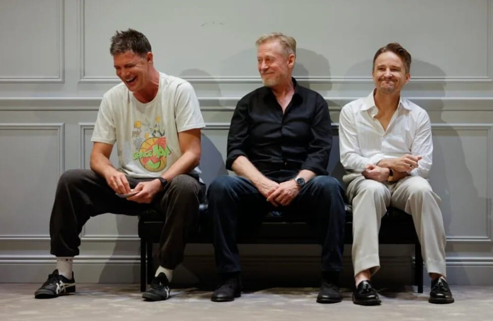 Toby Schmitz, Richard Roxburgh and Damon Herriman. Photography by Brett Boardman.