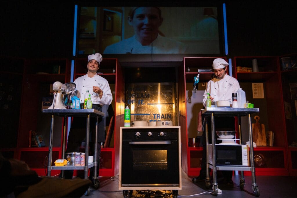 Alfred Kouris and Harry Stacey Bake a Cake, Old Fitz Theatre (2026). Photo credit: Braiden Toko