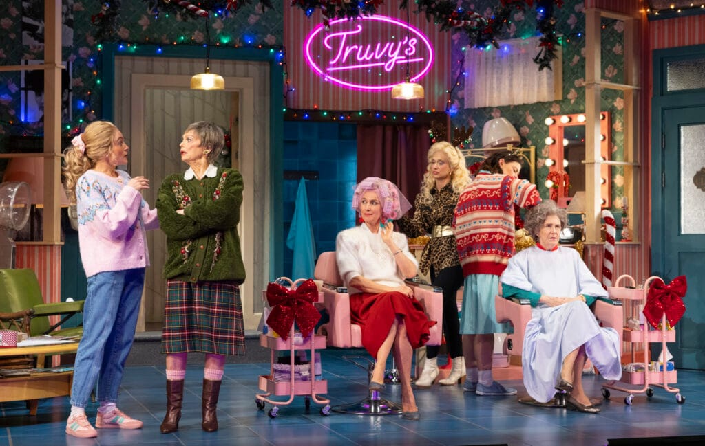 L to R: Jessica Redmayne, Belinda Giblin, Lisa McCune, Mandy Bishop, Lotte Beckett, Debra Lawrance. Photo: Brett Boardman