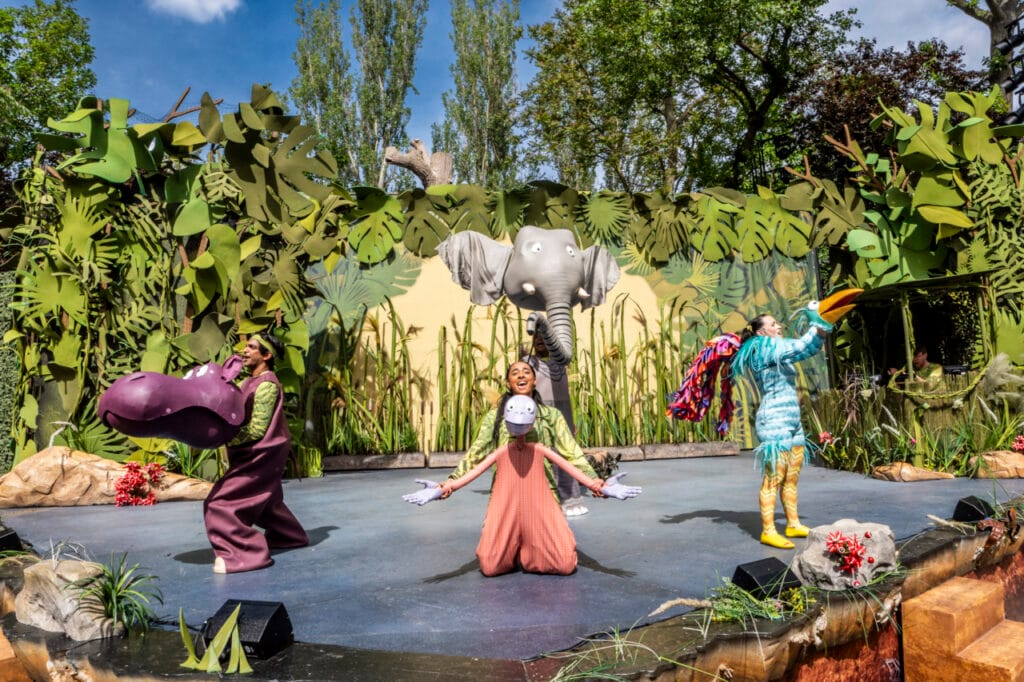 The Enormous Crocodile Production production at Regents Park Open Air Theatre, 2024. Photo: Supplied